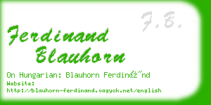 ferdinand blauhorn business card